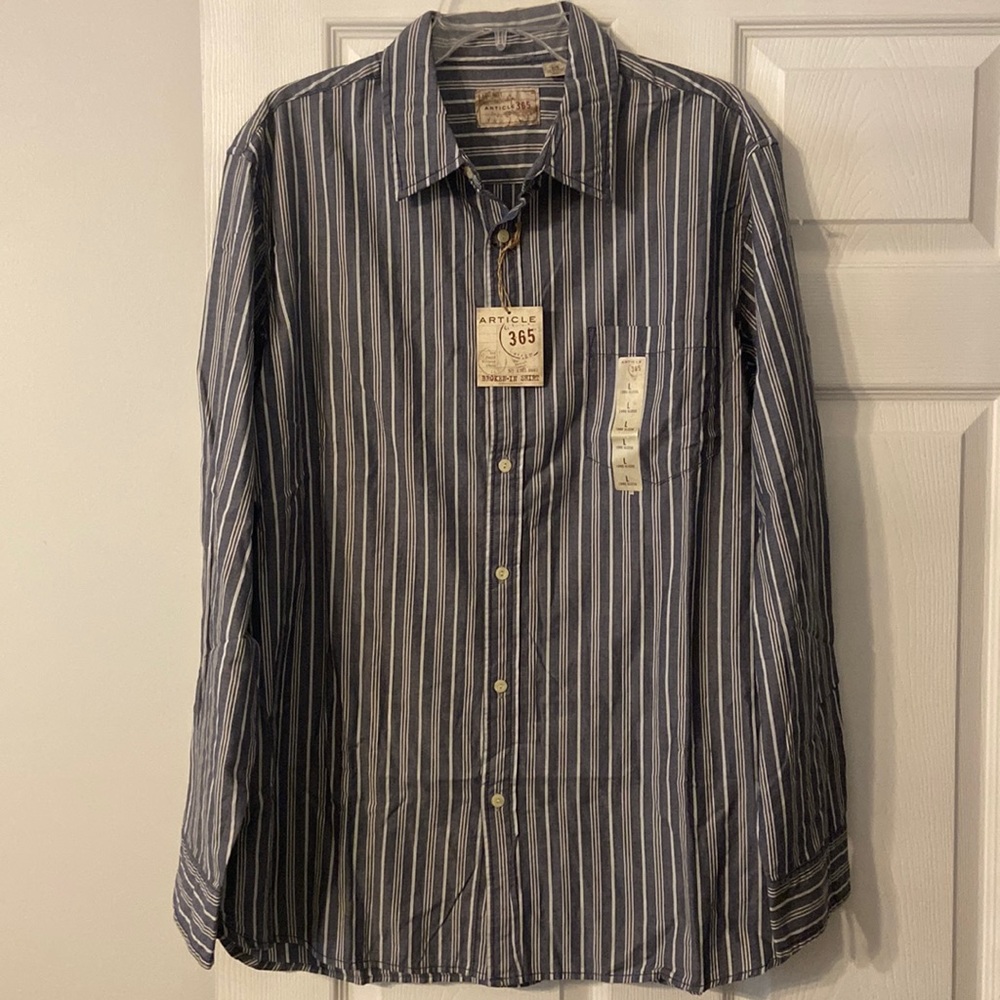 Article365 Man Shirt size L brand new with tag long sleeves long 33” bust 46”